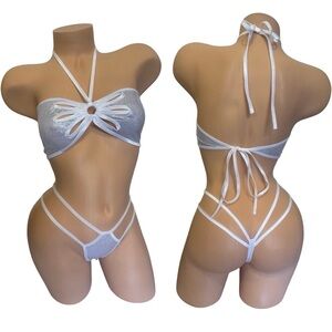 Chic Silver Halter Bikini Set